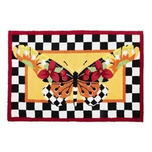 NEW Mackenzie-Childs Monarch Butterfly Rug 2' x 3'